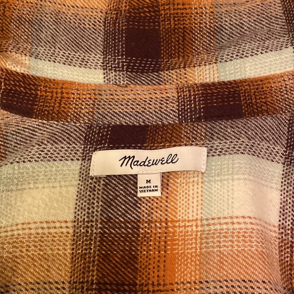 Madewell Flannel Side Button Ex Boyfriend Shirt - Picture 8 of 14